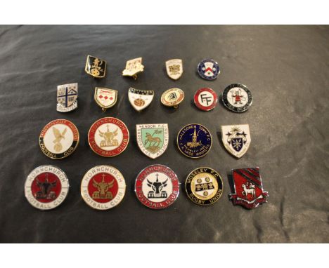 20 English non and lower league football clubs supporters enamel badges including Crawley Town, Leicester United and Dulwich 