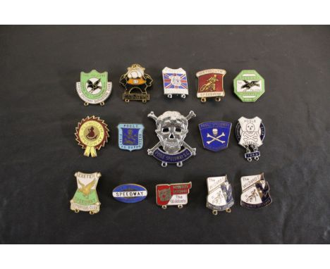 15 South West speedway supporters enamel badges including Poole Pirates, Exeter Falcons and Weymouth Wizards. 