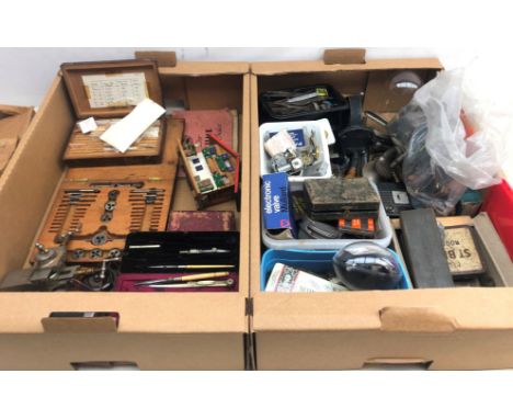 Collection of horologist's/watch maker's tools and equipment including precision instruments, cased tour a pivoter, engineers