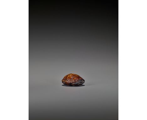   A WOOD NETSUKE OF A RETRACTED TORTOISE  Unsigned  Japan, 18th century, Edo period (1615-1868)    This early netsuke depicts