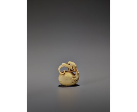   AN IVORY NETSUKE OF A BAKU HEADED MOKUGYO IN THE STYLE OF GYOKUMIN  Unsigned, style of Gyokumin (1800-1868)  Japan, Asakusa