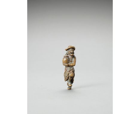   A BOXWOOD SAISHIKI NETSUKE OF A DUTCHMAN  Unsigned  Japan, early 19th century, Edo period (1615-1868)    The painted netsuk
