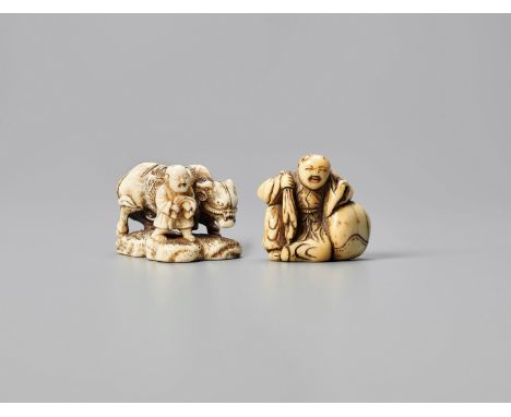   TWO IVORY NETSUKE  Unsigned  Japan, 18th- early 19th century, Edo period (1615-1868)    This lot consists of two unsigned i