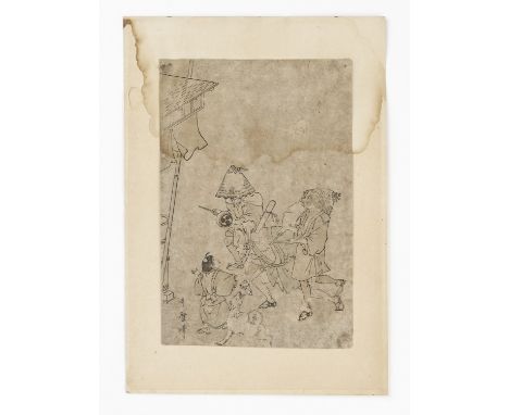   UTAMARO: A WOODBLOCK PRINT OF A FESTIVAL SCENE  By Kitagawa Utamaro (1753-1806), signed Utamaro hitsu  Japan, 18th century,