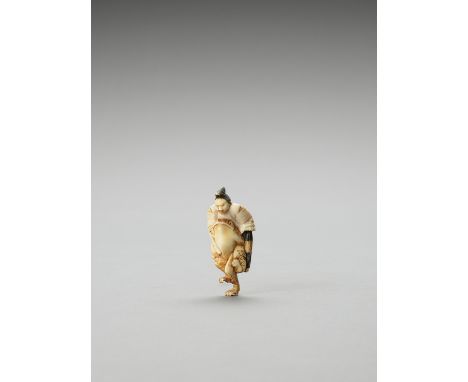   AN IVORY HAKATA-STYLE NETSUKE OF ONO NO TOFU  Unsigned  Japan, Meiji period (1868-1912)    Published: Schwarz, K. (1992) Ne