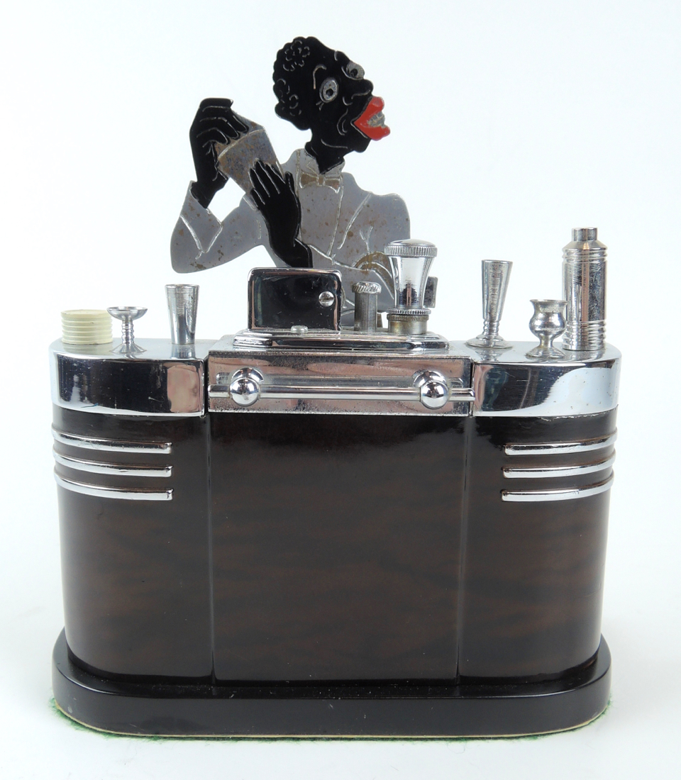 Ronson Art Deco Black Bartender Cigar Lighter Circa 1930, a chrome ...