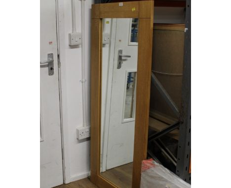 Light oak framed mirror, 114 cm x 60 cm