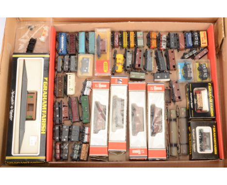 N Gauge British Outline Goods Wagons, various examples includes private owner and rail company livery, mainly unboxed some ki