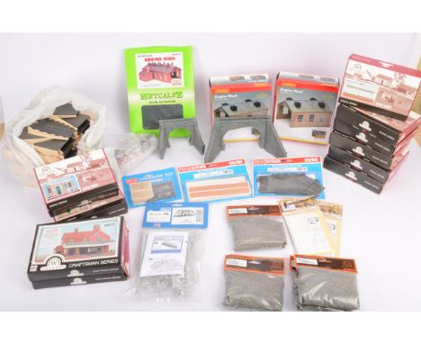Collection of 00 Gauge Lineside Buildings and Accessories Scenic items by Wills Ratio Peco and others and Tri-ang and T/H Rol