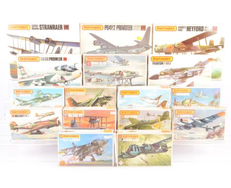 Matchbox 1:72 Scale Aircraft Kits, a boxed collection of  three colour, WWII and later military aircraft, PK-102, PK-105, PK-