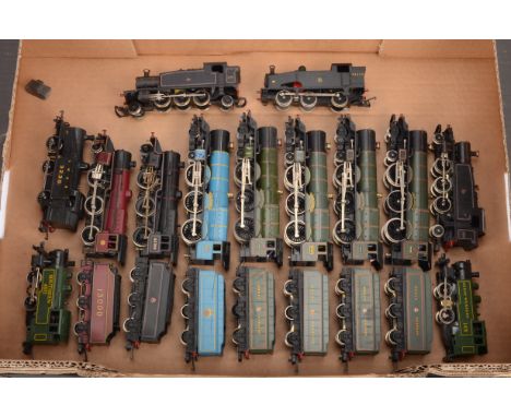 Lima 00 Gauge unboxed Steam Locomotives,  blue 'King Charles II', green 'King George V' (4, one with tender damaged), black 0