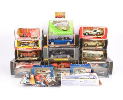 Modern Diecast Prewar Postwar and Modern 1:18 Scale and Smaller Cars and Kits, all boxed or cased, private, competition and J