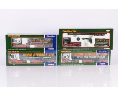 Corgi Eddie Stobart Diecast Haulage Vehicles, four boxed 1:50 scale limited edition examples, CC12610 Scammell Crusader 3 Axl