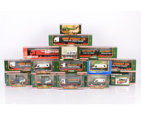 Corgi Eddie Stobart Diecast Haulage and Delivery Vehicles, a boxed group includes nine articulated trucks,  59502, 59507, 595