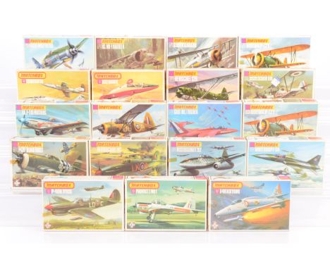 Matchbox 1:72 Scale Aircraft Kits, a boxed collection of two colour, WWII and later military aircraft, PK-3 (2), PK-6, PK-7, 