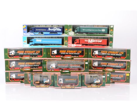 Corgi Eddie Stobart Diecast Haulage Vehicles, a boxed group includes seventeen articulated trucks, TY8705, 59503, 59502, 5950