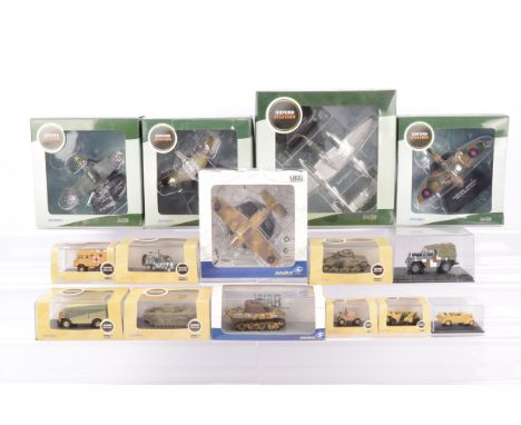 Modern Diecast WWII and Later Military Vehicles and Aircraft, boxed or cased, 1:72 scale aircraft, Oxford Aviation Front Line