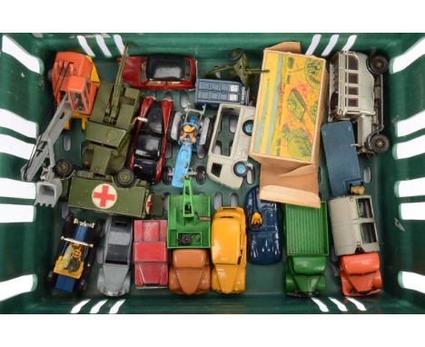 Postwar and Later Playworn/Repainted Diecast Vehicles, vintage private, commercial and military vehicles, includes Dinky and 