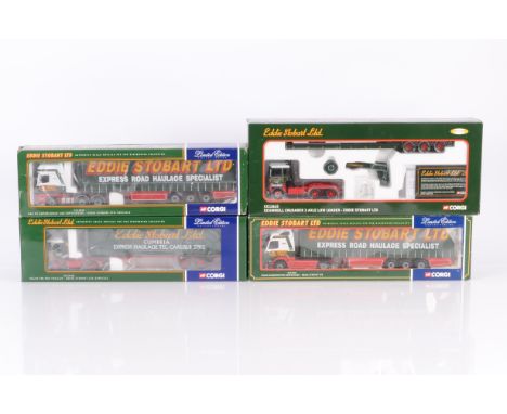 Corgi Eddie Stobart Diecast Haulage Vehicles, four boxed 1:50 scale limited edition examples, CC12610 Scammell Crusader 3 Axl