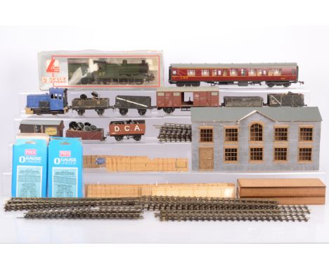 An Assortment of 0 Gauge Items by Lima Peco and others, including a repainted Lima 4F loco (2-rail) and tender now in 'GSR' g