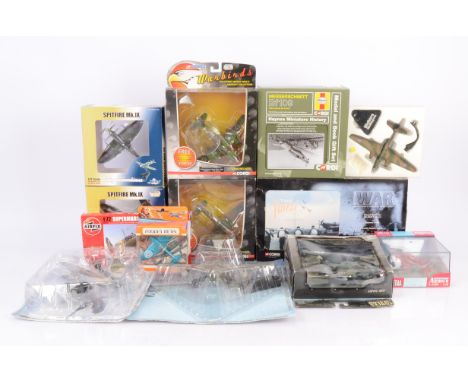 WWII and Modern Diecast Military Aircraft, boxed or packaged 1:72 scale or smaller, all models have been displayed, dusty and