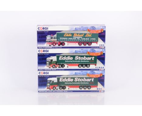 Corgi Eddie Stobart Diecast Haulage Vehicles, three boxed 1:50 scale Hauliers of Renown limited edition examples, CC15508 Vol