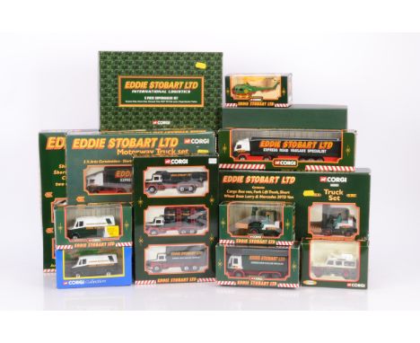 Corgi Eddie Stobart Diecast Haulage and Delivery Vehicles, a boxed group, includes sets, 60023 Truck set &amp; playmat, TY991