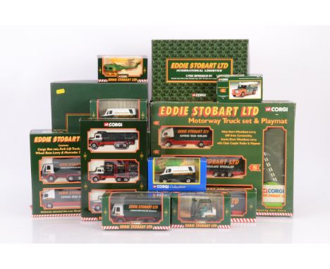 Corgi Eddie Stobart Diecast Haulage and Delivery Vehicles, a boxed group, includes sets, 60023 Truck set &amp; playmat, TY991