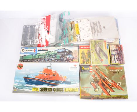 Kits and Constructed Kit Aircraft, three boxed kits, Kitmaster Rosebud 1:76 scale, No 26 Saddle tank locomotive, No 23 241P M