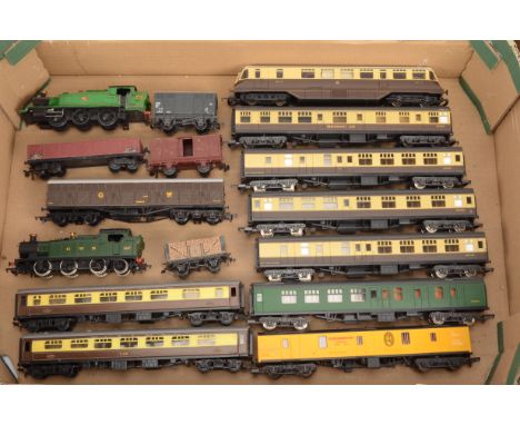 Lima Mainline Airfix Trix 00 gauge Locomotives Railcar and Passenger and Goods Rolling Stock, Lima, GWR brown/cream Passenger