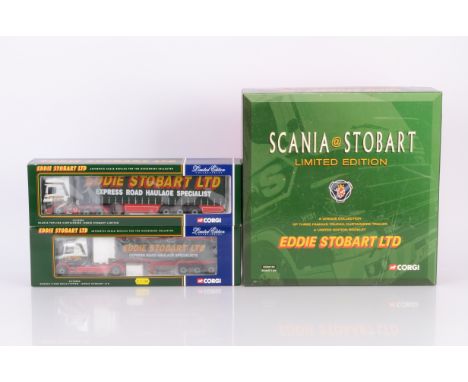 Corgi Eddie Stobart Diecast Haulage Vehicles, two boxed 1:50 scale limited edition examples, CC12901 Scania Topline curtainsi