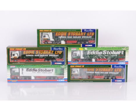 Corgi Eddie Stobart Diecast Haulage Vehicles, five boxed 1:50 scale limited edition examples, 76602 Scania with box trailer, 