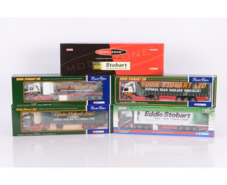 Corgi Eddie Stobart Diecast Haulage Vehicles, five boxed 1:50 scale limited edition examples, CC12401 Volvo Globetrotter, CC1