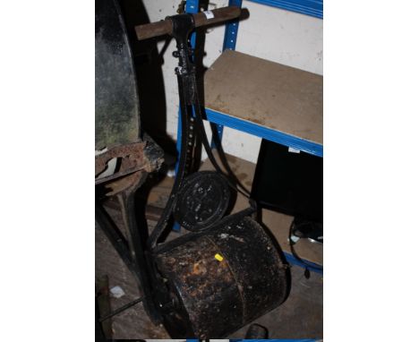A VINTAGE GARDEN ROLLER 