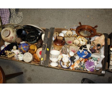 TWO TRAYS OF ASSORTED CERAMICS TO INCLUDE ROYAL WORCESTER, WEDGWOOD ETC