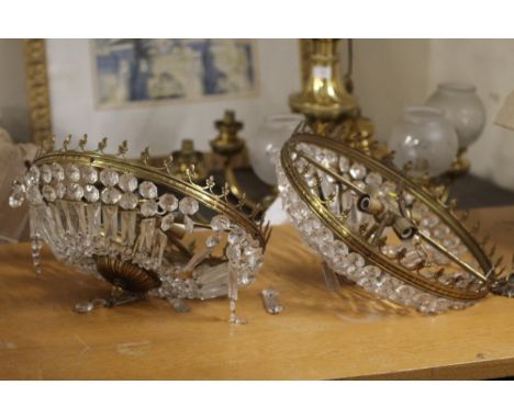 A PAIR FOUR LIGHT CEILING LIGHTS