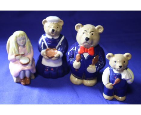 A SET OF FOUR WADE GOLDILOCKS AND THREE BEARS FIGURES
