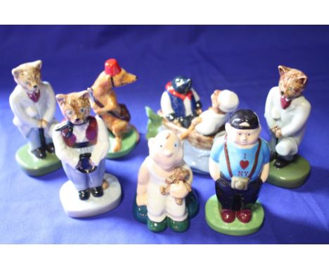 THREE WADE CATKINS FIGURES TOGETHER WITH TWO WIND IN THE WILLOWS FIGURES AND TWO OTHERS (7)