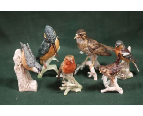 SIX SMALL GOEBEL MATT FINISH BIRD FIGURES 