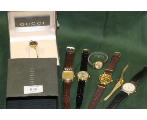 A COLLECTION OF VINTAGE AND MODERN WRISTWATCHES TO INCLUDE A BOXED GUCCI STYLE EXAMPLE 