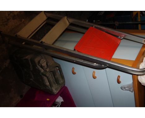 A JERRY CAN AND A SET OF STEP LADDERS