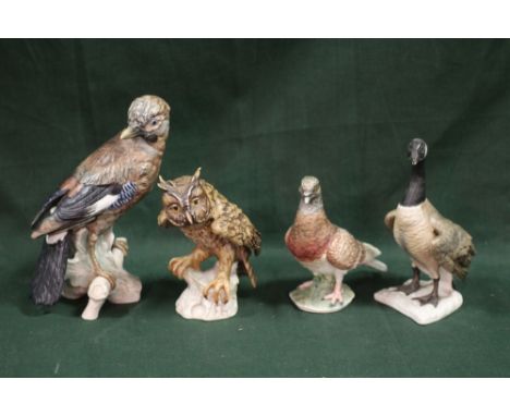 FOUR LARGE  GOEBEL MATT FINISH BIRD FIGURES