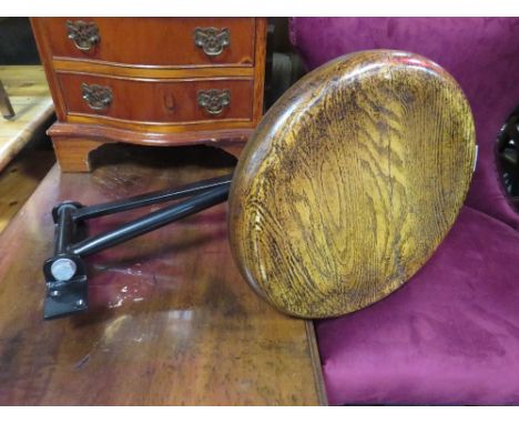 AN INDUSTRIAL STYLE WOODEN AND METAL STOOL BRACKET