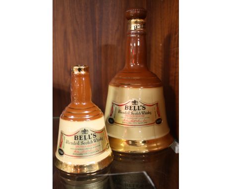 TWO WADE BELLS WHISKY DECANTERS 