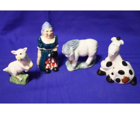 FOUR WADE FIGURES COMPRISING 'PANTOMIME HORSE' 'PANTOMIME DAME' ETC.