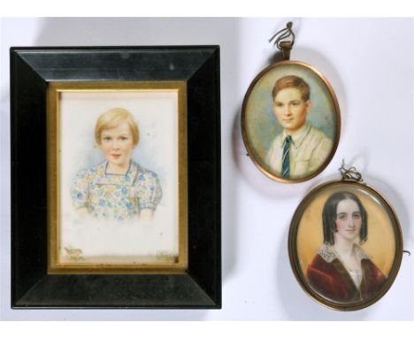 BRITISH SCHOOL (EARLY-MID 19TH CENTURY)  Portrait miniature of a young lady,  oil, possibly on ivory, unsigned, 6.25cm x 5.25