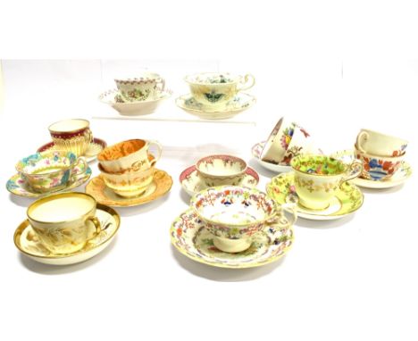 A GROUP OF 19TH CENTURY ENGLISH TEAWARES  including New Hall, Royal Doulton and Coalport
