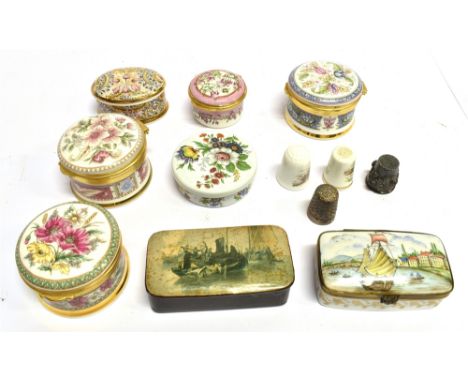 A COLLECTION OF HALCYON DAYS AND OTHER TRINKET BOXES,  a Limoges enamel box etc.