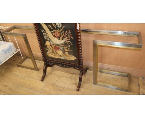 A contemporary brass and steel console table L.200cm (no top)