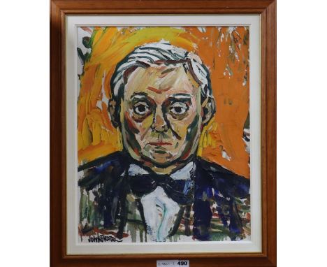 John Bratby, oil on canvas, Portrait of Lord Boothby, signed, 50 x 40cm